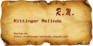 Rittinger Melinda névjegykártya