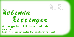 melinda rittinger business card